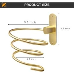 Support Mural Pour Sèche-cheveux De Salle De Bain (doré) 11 Support Mural Pour Sèche-cheveux De Salle De Bain (doré) -Wenko || Grohe || HOMCOM Soldes 88268719 5