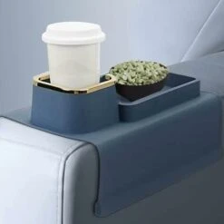 Plateau De Bras De Canapé, Plateau De Bras De Canapé En Silicone Avec Porte-gobelet Pour Canapé, Porte-gobelet Antidérapant, Téléphones Et Support à Distance (bleu) -Wenko || Grohe || HOMCOM Soldes 88373542 2