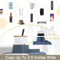 Plateau De Bras De Canapé, Plateau De Bras De Canapé En Silicone Avec Porte-gobelet Pour Canapé, Porte-gobelet Antidérapant, Téléphones Et Support à Distance (bleu) -Wenko || Grohe || HOMCOM Soldes 88373542 4