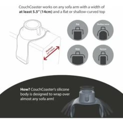 CouchCoaster - Le Porte-gobelet Ultime Pour Votre Canapé, Jet Black -Wenko || Grohe || HOMCOM Soldes 88373596 5