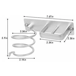 Support De Sèche-cheveux Et Support De Lisseur, Support De Sèche-cheveux Noir Avec Support De Câble, Support De Sèche-cheveux Pour Salle De Bain -Wenko || Grohe || HOMCOM Soldes 88673675 5