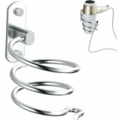 Support De Sèche-Cheveux,Porte Sèche-Cheveux Mural,Support Pour Sèche-Cheveux Pour Montage Mural Avec Perçage Pour Hôtel, Salle De Bain, WC, Barbier Aluminium,C