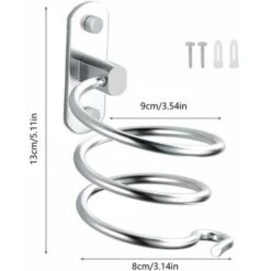 Support De Sèche-Cheveux,Porte Sèche-Cheveux Mural,Support Pour Sèche-Cheveux Pour Montage Mural Avec Perçage Pour Hôtel, Salle De Bain, WC, Barbier Aluminium,C -Wenko || Grohe || HOMCOM Soldes 88673679 3