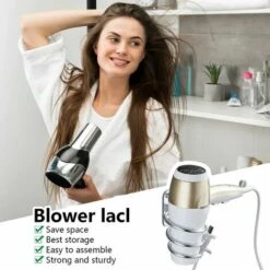 Support De Sèche-Cheveux,Porte Sèche-Cheveux Mural,Support Pour Sèche-Cheveux Pour Montage Mural Avec Perçage Pour Hôtel, Salle De Bain, WC, Barbier Aluminium,C -Wenko || Grohe || HOMCOM Soldes 88673679 5