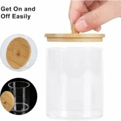 Porte Coton Tige, Distributeur Coton, 3 Pièce Boite A Coton,avec Couvercle En Bois, étanche à La Poussière Et à Lhumidité, Pour Salon, Chambre Coucher, Salle De Bain，Starlight -Wenko || Grohe || HOMCOM Soldes 88886940 5