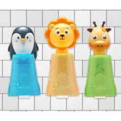 3pcs Gobelet à Dents, Avec Porte-Brosse à Dents Pour Enfants Motif Animaux De Dessin Animé Pour Salle De Bain Verre Pour Brosse à Dents Dentifrice -Wenko || Grohe || HOMCOM Soldes 89727422 5