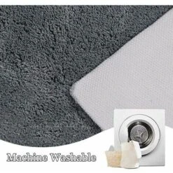 Tapis De Salle De Bain, Petit Tapi De Douche Arrondi En Quart De Cercle, Microfibre, Super Absorbant Antiderapant Tapis De Bain Confortable Paroi De Baignoire（gris） -Wenko || Grohe || HOMCOM Soldes 90034590 3