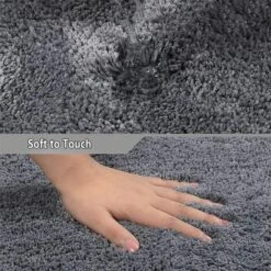 Tapis De Salle De Bain, Petit Tapi De Douche Arrondi En Quart De Cercle, Microfibre, Super Absorbant Antiderapant Tapis De Bain Confortable Paroi De Baignoire（gris） -Wenko || Grohe || HOMCOM Soldes 90034590 4