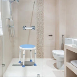 Siège De Douche  Tabouret De Douche Pivotant à 360° + Poignée De Baignoire / Poignée D'appui à Ventouses Pour Douche Et Bain HENGMEI -Wenko || Grohe || HOMCOM Soldes 90040742 5