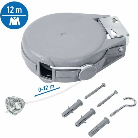 Long, Corde à Linge Rétractable De 12 M Pour Vêtements, Étendoir à Linge Très Robuste Et Résistant, Mécanisme Rétractable Automatique, Installation Facile Sur Murs, Séchoir De Jardin 4 Long, Corde à Linge Rétractable De 12 M Pour Vêtements, Étendoir à Linge Très Robuste Et Résistant, Mécanisme Rétractable Automatique, Installation Facile Sur Murs, Séchoir De Jardin – Image 2
