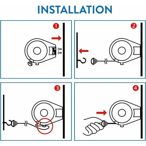 Long, Corde à Linge Rétractable De 12 M Pour Vêtements, Étendoir à Linge Très Robuste Et Résistant, Mécanisme Rétractable Automatique, Installation Facile Sur Murs, Séchoir De Jardin 7 Long, Corde à Linge Rétractable De 12 M Pour Vêtements, Étendoir à Linge Très Robuste Et Résistant, Mécanisme Rétractable Automatique, Installation Facile Sur Murs, Séchoir De Jardin – Image 5
