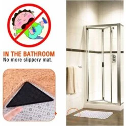 Antidérapant Tapis 4 Paire Moquette Stickers Réutilisable Autocollant Rug Grippers Pour Cuisine Bureau Salon Sous Tapis Antiglisse Noir -Wenko || Grohe || HOMCOM Soldes 90400648 4