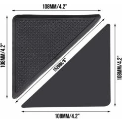 Antidérapant Tapis 4 Paire Moquette Stickers Réutilisable Autocollant Rug Grippers Pour Cuisine Bureau Salon Sous Tapis Antiglisse Noir -Wenko || Grohe || HOMCOM Soldes 90400648 5