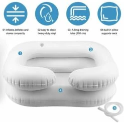Lavabo Gonflable Pour Cheveux Pour Alité, Lavage Des Cheveux Au Lit Bassin De Shampoing Gonflable, Salon Mobile Pour Personnes âgées Handicapées Patient Postopératoire De Grossesse -Wenko || Grohe || HOMCOM Soldes 90599289 4