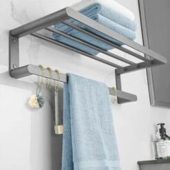 70 X 40 Mm Couleur Or Lot De 12 Anneaux De Rideau De Douche En Acier Inoxydable Avec Système Coulissant, 12 Crochets Simples -Wenko || Grohe || HOMCOM Soldes 91255690 5