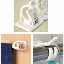 4 Pièces Support De Fixation Pour Tringle à Rideaux, Crochets Muraux Auto-adhésifs, Tringle à Serviette, Support Mural, Fixations Sans Perçage Tige Support Pour Rideau Canne, Cuisine, Chambre KCDRJA3I -Wenko || Grohe || HOMCOM Soldes 91549074 4