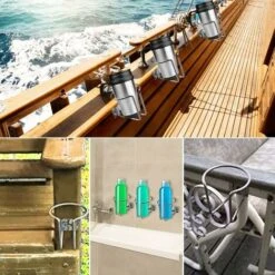 Lot De 2 Anneaux Porte-gobelets En Acier Inoxydable Pour Bateau, Voiture, Camion -Wenko || Grohe || HOMCOM Soldes 91626255 4