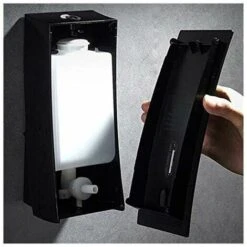 BDD Distributeur De Savon Savon Liquide Distributeur Noir Salle De Bains Murale Shampooing Gel Douche 450 ML Presse À Main Récipient En Plastique Cuisine Salle De Bains -Wenko || Grohe || HOMCOM Soldes 91661485 3