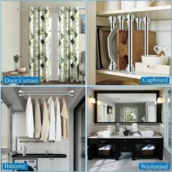 Tringle Extensible, Barre Télescopique Acier Inoxydable, Tringle à Rideaux, Tringle De Douche, 40-55cm,Guazhuni -Wenko || Grohe || HOMCOM Soldes 91799993 5