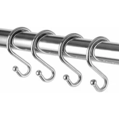 Lot De 12 Crochets En Forme De S En Métal, Résistants à La Rouille, Pour Rideaux De Douche, Ustensiles De Cuisine, Vêtements, Serviettes, Etc. (chrome)