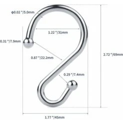 Lot De 12 Crochets En Forme De S En Métal, Résistants à La Rouille, Pour Rideaux De Douche, Ustensiles De Cuisine, Vêtements, Serviettes, Etc. (chrome) -Wenko || Grohe || HOMCOM Soldes 92841875 4