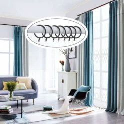 60 Pièces Anneaux De Rideau, Anneaux De Suspension En Métal De Rideaux Pour Rideaux Et Tringles, 38mm Diamètre Intérieur (Noir) -Wenko || Grohe || HOMCOM Soldes 92845181 3