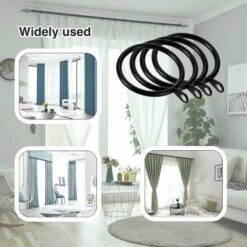 60 Pièces Anneaux De Rideau, Anneaux De Suspension En Métal De Rideaux Pour Rideaux Et Tringles, 38mm Diamètre Intérieur (Noir) -Wenko || Grohe || HOMCOM Soldes 92845181 4