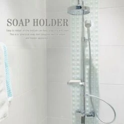 Porte-Savon Anti-Rouille Réglable Poli, Porte-douchette Réglable Slide Pratique Barre De Douche Pour Salle De Bains Et Cuisine -Wenko || Grohe || HOMCOM Soldes 93258772 3