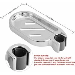 Porte-Savon Anti-Rouille Réglable Poli, Porte-douchette Réglable Slide Pratique Barre De Douche Pour Salle De Bains Et Cuisine -Wenko || Grohe || HOMCOM Soldes 93258772 4