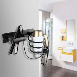 Porte-sèche-cheveux En Aluminium Et Porte-lisseur Pour Sèche-cheveux (taille : Noir) -Wenko || Grohe || HOMCOM Soldes 93399067 3
