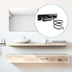 Porte-sèche-cheveux En Aluminium Et Porte-lisseur Pour Sèche-cheveux (taille : Noir) -Wenko || Grohe || HOMCOM Soldes 93399067 4