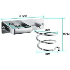 Porte-sèche-cheveux En Aluminium Et Porte-lisseur Pour Sèche-cheveux (taille : Noir) -Wenko || Grohe || HOMCOM Soldes 93399067 5