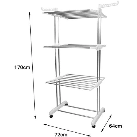 GUOYIHUA® Etendoir à Linge Peu Encombrant, Étendoir à Linge Interieur Pliable Avec Roues Pour Intérieur Et Extérieur, Support Pour Les Petits Objets. Blanc 4 GUOYIHUA® Etendoir à Linge Peu Encombrant, Étendoir à Linge Interieur Pliable Avec Roues Pour Intérieur Et Extérieur, Support Pour Les Petits Objets. Blanc – Image 2