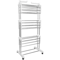 GUOYIHUA® Etendoir à Linge Peu Encombrant, Étendoir à Linge Interieur Pliable Avec Roues Pour Intérieur Et Extérieur, Support Pour Les Petits Objets. Blanc 10 GUOYIHUA® Etendoir à Linge Peu Encombrant, Étendoir à Linge Interieur Pliable Avec Roues Pour Intérieur Et Extérieur, Support Pour Les Petits Objets. Blanc -Wenko || Grohe || HOMCOM Soldes 93886600 4