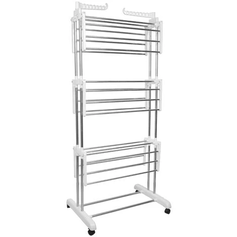 GUOYIHUA® Etendoir à Linge Peu Encombrant, Étendoir à Linge Interieur Pliable Avec Roues Pour Intérieur Et Extérieur, Support Pour Les Petits Objets. Blanc 6 GUOYIHUA® Etendoir à Linge Peu Encombrant, Étendoir à Linge Interieur Pliable Avec Roues Pour Intérieur Et Extérieur, Support Pour Les Petits Objets. Blanc – Image 4