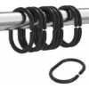 Anneaux De Rideau De Douche En Plastique Anneaux En C Crochets Fenêtre De Douche De Salle De Bain 24 Pièces Noir -Wenko || Grohe || HOMCOM Soldes 93950368 1