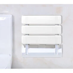GUOYIHUA® Siège Rabattable Pour Douche Mural Capacité De Charge 130 Kg Siège De Douche Repliable Tabouret Pliant Pour Salle De Bain Tabouret Mural Rabattable Blanc -Wenko || Grohe || HOMCOM Soldes 94074965 4