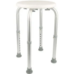 GUOYIHUA® Tabouret De Douche Réglable En Hauteur Siège De Douche Ergonomique Pieds Antidérapants Charge Max. 136 Kg Alu HDPE Blanc -Wenko || Grohe || HOMCOM Soldes 94074988 3