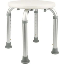 GUOYIHUA® Tabouret De Douche Réglable En Hauteur Siège De Douche Ergonomique Pieds Antidérapants Charge Max. 136 Kg Alu HDPE Blanc -Wenko || Grohe || HOMCOM Soldes 94074988 5