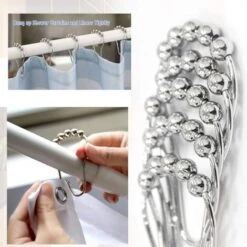 Anneaux De Douche En Gourde 24 Pièces, Anneaux De Rideau De Douche En Métal Chromé Lisse De Haute Qualité Avec Boules Coulissantes Pour Tringles De Douche -Wenko || Grohe || HOMCOM Soldes 94080781 5