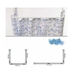 Tringle à Rideau De Douche Universelle En Aluminium Blanc 80 X 170 Cm.