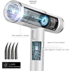Sèche-cheveux Professionnel Avec Diffuseur, Ions De Sèche-cheveux, Sèche-cheveux Ultra-léger Et Puissant, Haute Performance Avec Conversion De Fréquence De Rayonnement Faible (argent). -Wenko || Grohe || HOMCOM Soldes 94919803 5