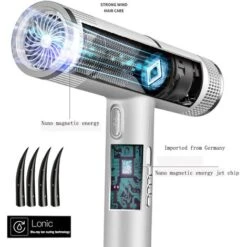 Sèche-cheveux Professionnel Avec Diffuseur, Ions De Sèche-cheveux, Sèche-cheveux Ultra-léger Et Puissant, Haute Performance Avec Conversion De Fréquence De Rayonnement Faible (gris) -Wenko || Grohe || HOMCOM Soldes 94919859 5