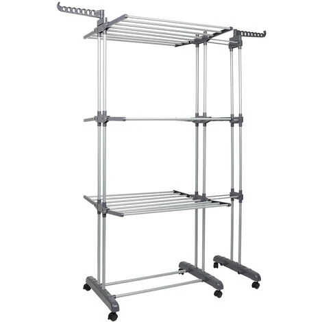 GUOYIHUA® Séchoir à Linge Gris Extensible Grande Capacité 4 GUOYIHUA® Séchoir à Linge Gris Extensible Grande Capacité – Image 2