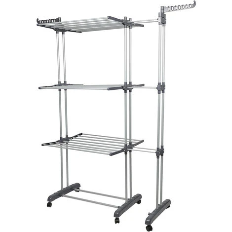 GUOYIHUA® Séchoir à Linge Gris Extensible Grande Capacité 6 GUOYIHUA® Séchoir à Linge Gris Extensible Grande Capacité – Image 4