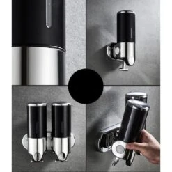 450ML Distributeur De Savon Mural, Distributeur De Savon à Mains à Une Seule Tête Distributeur Liquide Gel Douche Shampoo Pour Cuisine Salle De Bains Hotel (or) -Wenko || Grohe || HOMCOM Soldes 95536330 4