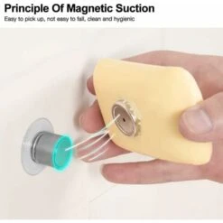 Lot De 6 Porte Savon Aimanté Ventouse, Porte Savon Muraldouche Sans Perçage, Aimant Savon Solide, Porte-Savon Douche Aimanté Magique Sans Perçage - Pour Salle De Bain Evier Baignoire Cuisine -Wenko || Grohe || HOMCOM Soldes 95628827 4