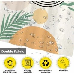 Rideau De Douche Abstrait Du Milieu Du Siècle Boho Arch Sun Beige Moderne Minimaliste Maison Baignoires Salle De Bain Rideau Décoration Ensemble Avec 12 Crochets En Tissu Polyester Durable Lavable 72x -Wenko || Grohe || HOMCOM Soldes 95916771 3