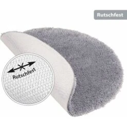 Tapis De Bain Moelleux Et Douillet (Rond 80 Cm) • Tapis De Bain En Microfibre Souple - Antidérapant & Lavable • Tapis De Douche (Gris) -Wenko || Grohe || HOMCOM Soldes 95918088 3