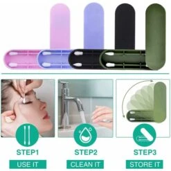 Boite à Coton Coton-tige Réutilisable, Coton-tige écologique Double Face écouvillon De Nettoyage D'oreille écouvillon Cosmétique Avec étui De Rangement (gris) 10 Boite à Coton Coton-tige Réutilisable, Coton-tige écologique Double Face écouvillon De Nettoyage D'oreille écouvillon Cosmétique Avec étui De Rangement (gris) -Wenko || Grohe || HOMCOM Soldes 96337159 4